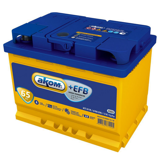 АКБ 6 ст 65 АПЗ Аком EFB о.п. 242*175*190 580 а/ч